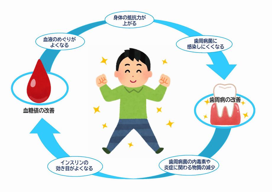 糖尿病と歯周病の関係図
