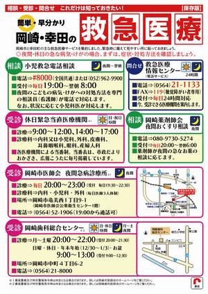 救急医療チラシ表面