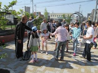 子ども会とシニアの方が同じグループになるようにグループ分け