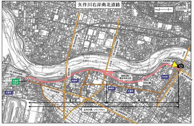 矢作川右岸位置図