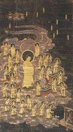 絹本著色二十五菩薩来迎図
