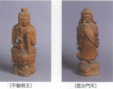 木造円空作　毘沙門天像・不動明王像