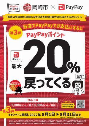 最大20％還元PayPayのチラシ