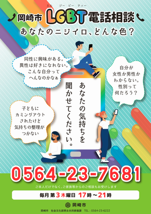 写真：岡崎市LGBT電話相談のポスター