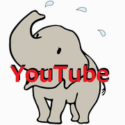 イラスト：ふじ子とYouTubeのロゴ