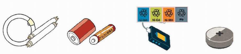 イラスト：蛍光管・乾電池