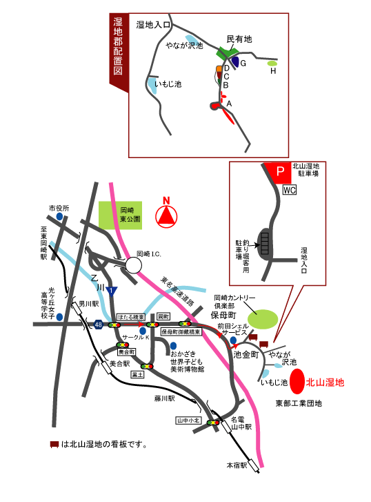 地図：北山湿地