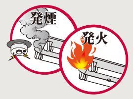 イラスト：発煙　発火