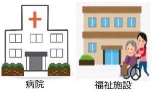 イラスト：病院と福祉施設