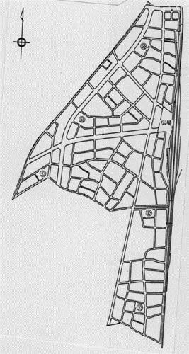 地図：西三河都市計画事業岡崎駅西土地区画整理図