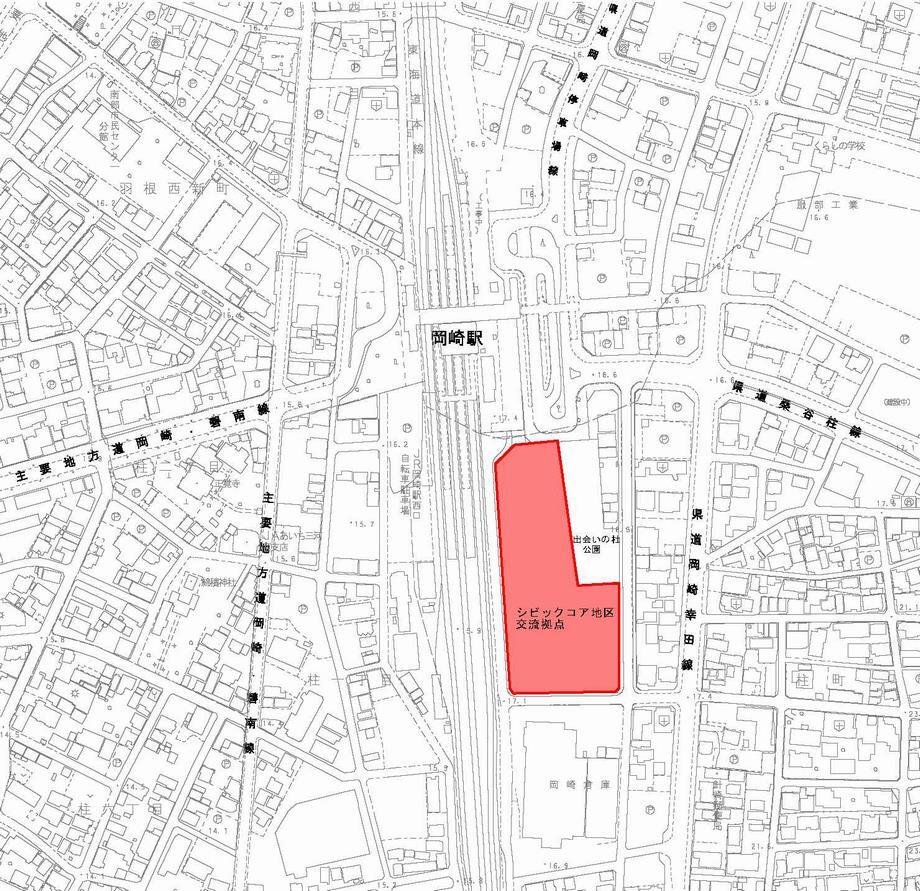 地図：シビックコア地区交流拠点