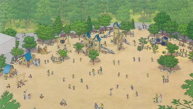 イラスト：木製遊具完成イメージ