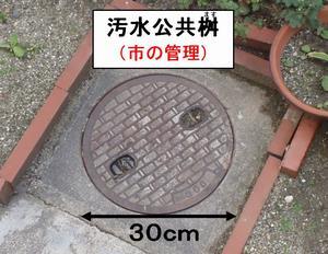 写真：公共ます1例　汚水公共桝（ます）　30センチメートル