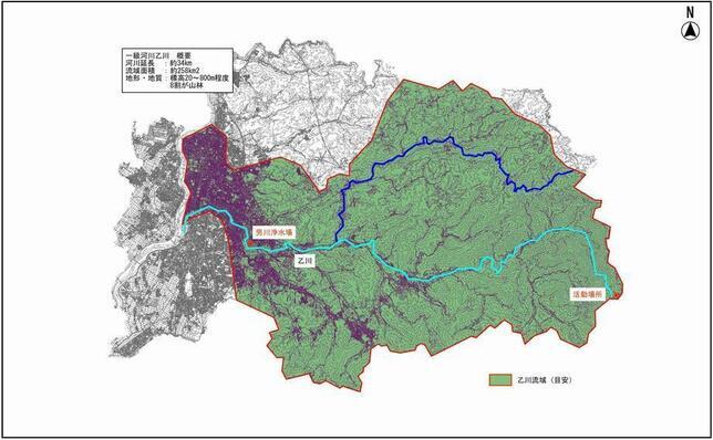 地図：乙川と活動場所