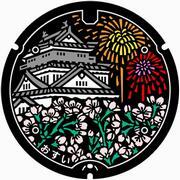 イラスト：マンホール蓋 花火1