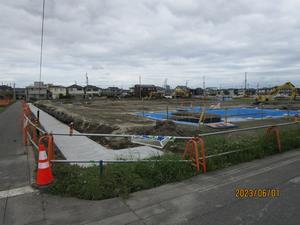 写真：基礎工事中の給食センター（令和5年6月）1