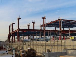 写真：躯体工事中の給食センター（令和5年12月）2