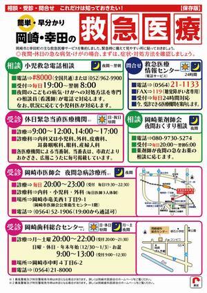 写真：救急医療チラシ表面