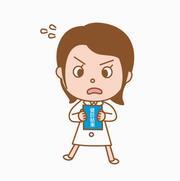 健診結果を持った女の子のイラスト