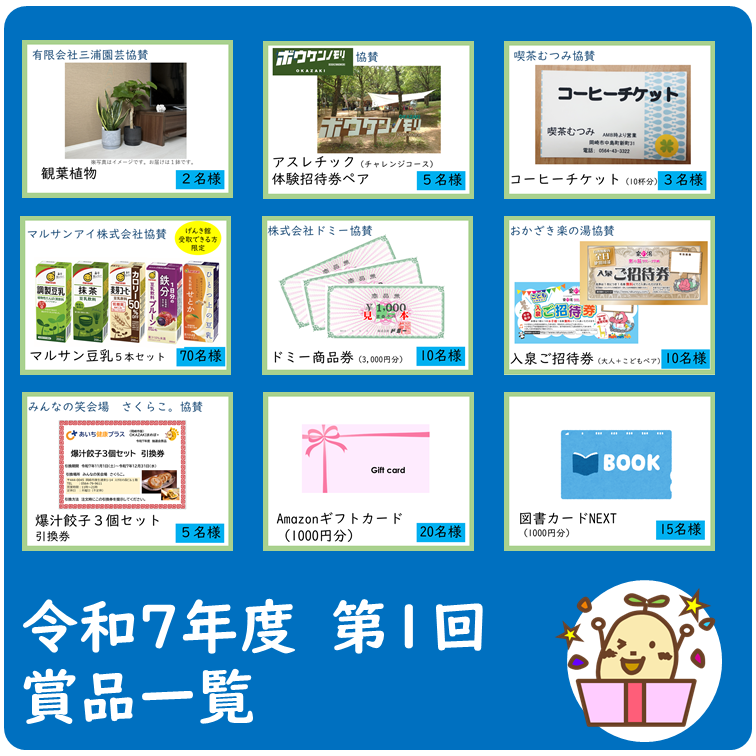 令和7年度第1回賞品