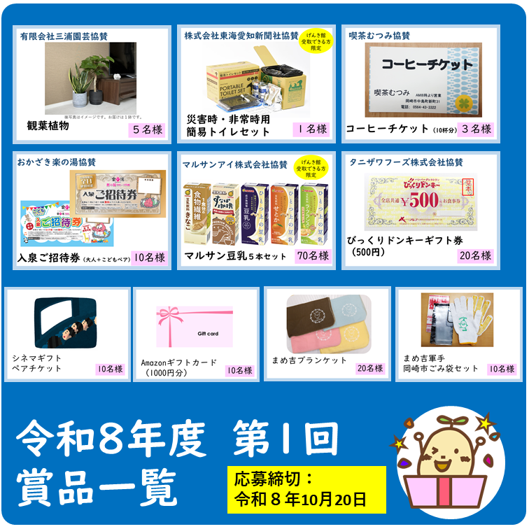 令和8年度第1回賞品