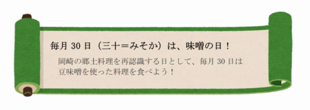イラスト：毎月30日（三十＝みそか）は、味噌の日！