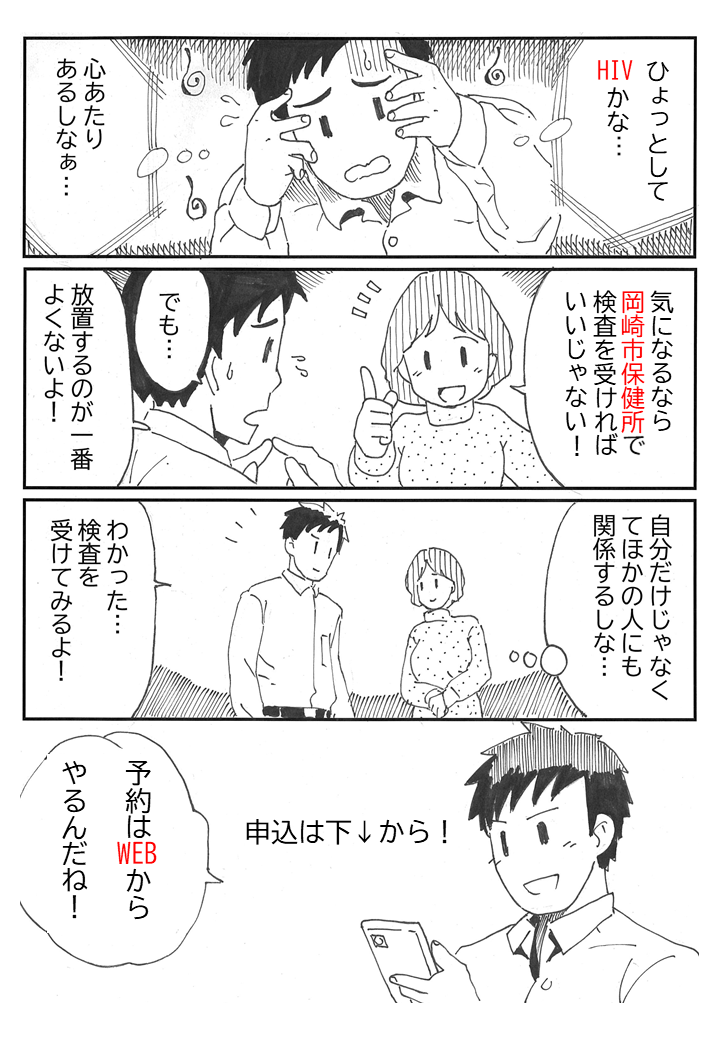 イラスト：予約までの流れ4コマ漫画