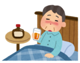 イラスト：寝酒をする人