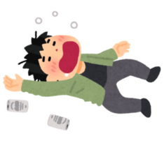 イラスト：酔いつぶれた人