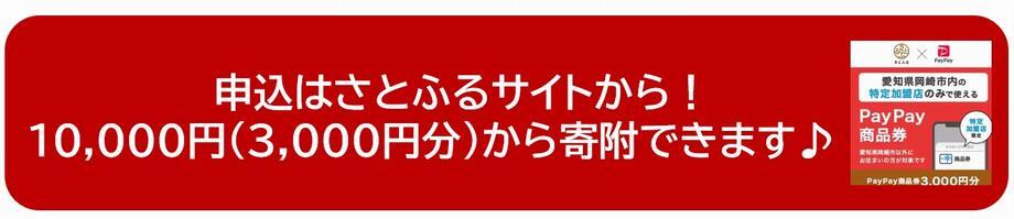 申込はさとふるサイトから！　10,000円（3,000円分）から寄附出来ます（外部リンク・新しいウィンドウで開きます）
