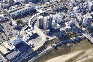 写真：東岡崎駅周辺の航空写真