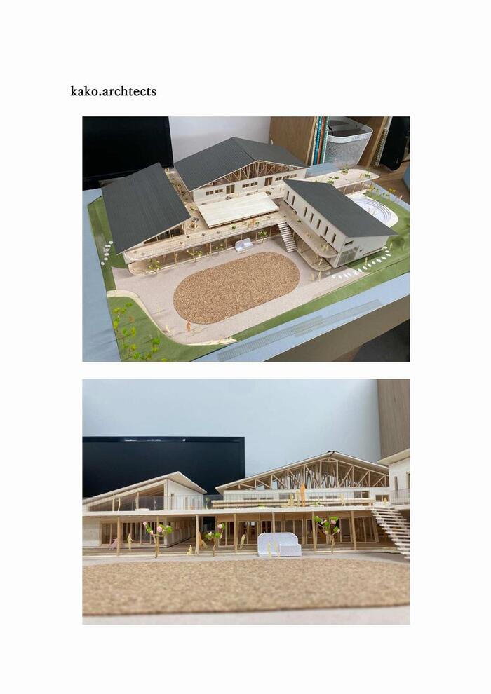 写真：かけっこみちと木が作るまち保育