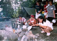 写真：飯ごう炊きの様子