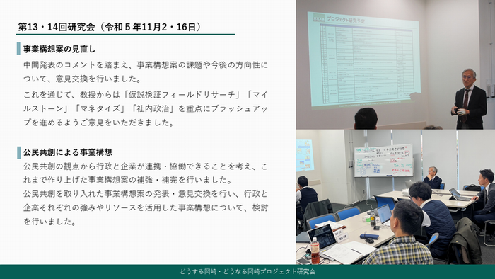 写真：事業構成案の見直し、公民共創による事業構成