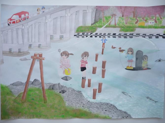 ポスターの写真：野本悠里花さん（六ツ美中学校1年）の作品