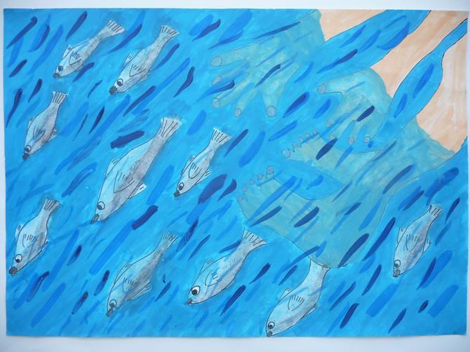 ポスターの写真：板倉弘明さん（羽根小学校4年）の作品