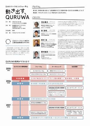 チラシの写真：乙川リバーフロントフォーラム　動き出す、QURUWA　チラシ裏