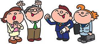 イラスト：集まっている様子