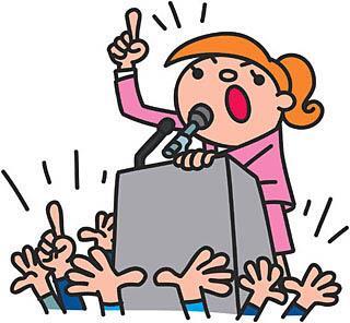 イラスト：演説の様子