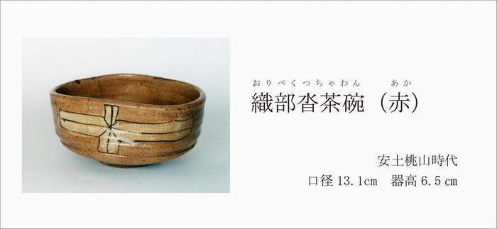 写真：織部沓茶碗（赤）