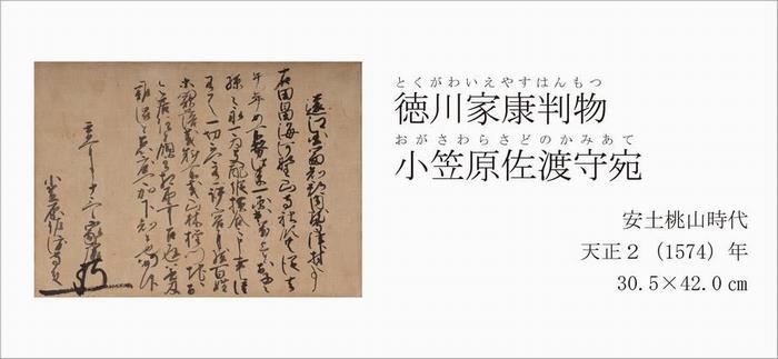 写真：徳川家康判物