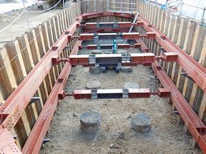 写真：橋台の掘削