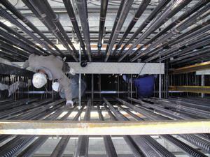 写真：河川中央部橋脚の柱コンクリート打設（1ロット目）1