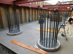 写真：A1橋台の杭頭処理完了