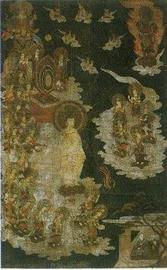 写真：絹本著色二十五菩薩来迎図