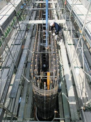 写真：P1橋脚の柱コンクリート打設（1ロット目）3