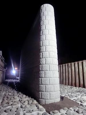 写真：P1橋脚護床工設置完了