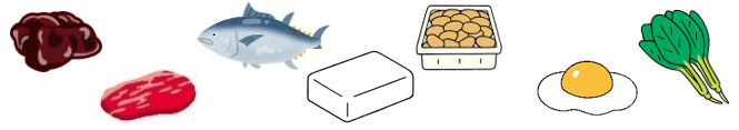 イラスト：鉄が多い食品