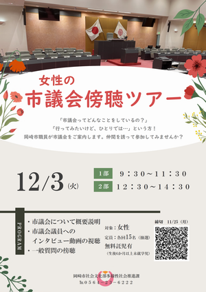 ポスターの写真：女性の市議会傍聴ツアー