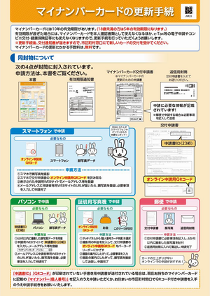 写真：マイナンバーカードの更新手続のチラシ